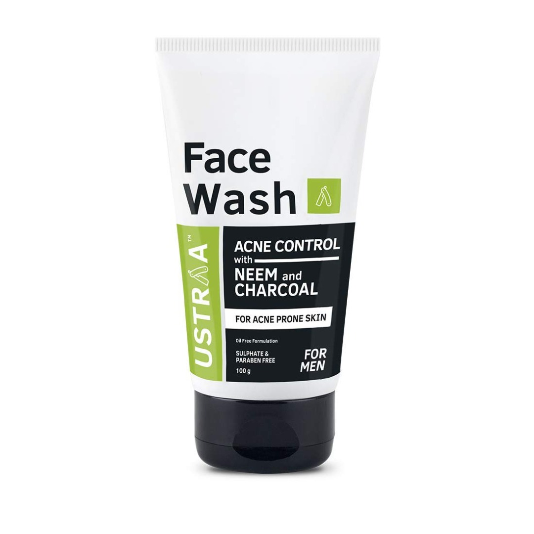 Ustraa Face Wash Acne Control with Neem and Charcoal | Targeted Cleanser for Acne Prone Skin