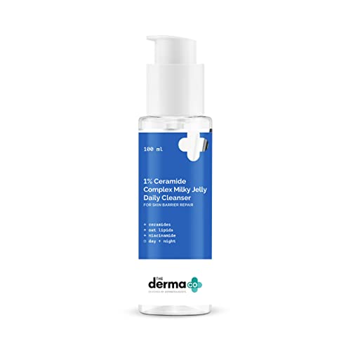 The Derma Co 1% Ceramide Complex Milky Jelly Daily Cleanser with Ceramide & Oat Lipids for Skin Barrier Repair