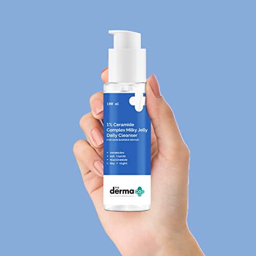 The Derma Co 1% Ceramide Complex Milky Jelly Daily Cleanser with Ceramide & Oat Lipids for Skin Barrier Repair