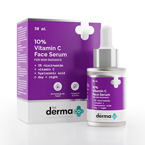The Derma Co 10% Vitamin C Face Serum with Vitamin C, 5% Niacinamide & Hyaluronic Acid for Skin Radiance