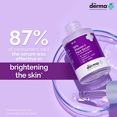 The Derma Co 10% Vitamin C Face Serum with Vitamin C, 5% Niacinamide & Hyaluronic Acid for Skin Radiance