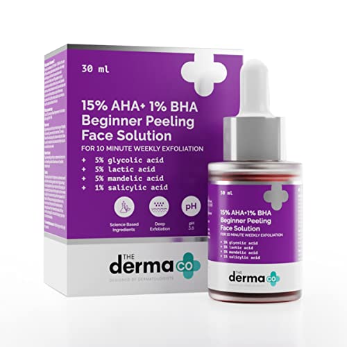 The Derma Co 15% AHA + 1% BHA Beginner Face Peeling Solution for 10-Minute Weekly Exfoliation