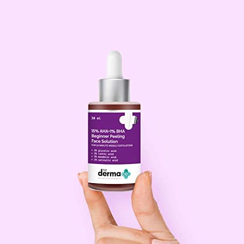 The Derma Co 15% AHA + 1% BHA Beginner Face Peeling Solution for 10-Minute Weekly Exfoliation