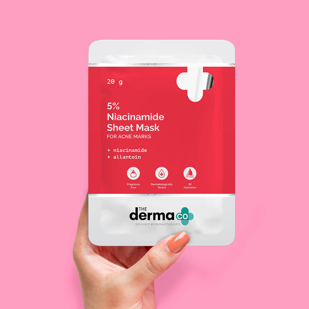 The Derma Co 5% Niacinamide Face Serum Sheet Mask With Niacinamide & Allantoin For Oily Skin