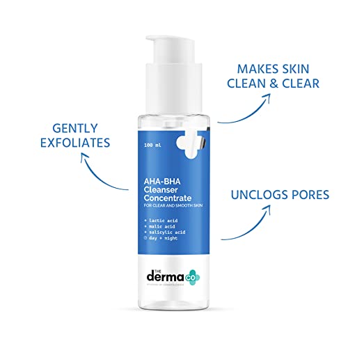 The Derma Co AHA BHA Cleanser Concentrate with Lactic, Malic, & Salicylic Acid For Clear & Smooth Skin