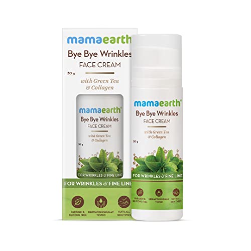 MamaEarth Bye Bye Wrinkles Face Cream with gmreen Tea & Collagen for Wrinkles & Fine Lines