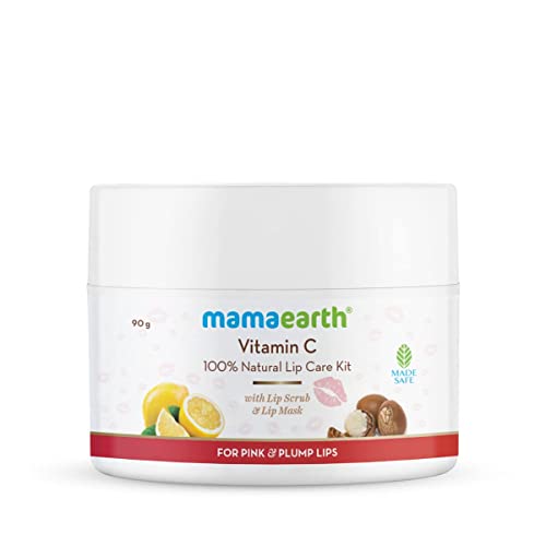 MamaEarth Vitamin C 100% Natural Lip Care Kit With Lip Scrub & Lip Mask For Pink and Plump Lips