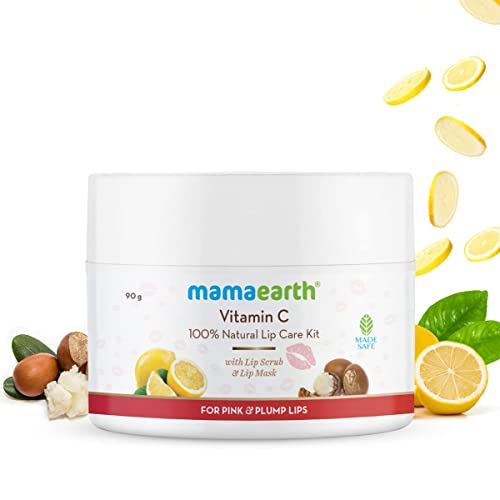MamaEarth Vitamin C 100% Natural Lip Care Kit With Lip Scrub & Lip Mask For Pink and Plump Lips