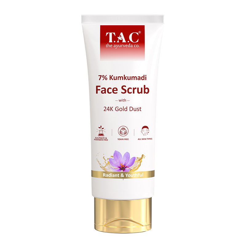 TAC 7% Kumkumadi Face Scrub with 24K Gold Dust for Radiant & Youthful Skin