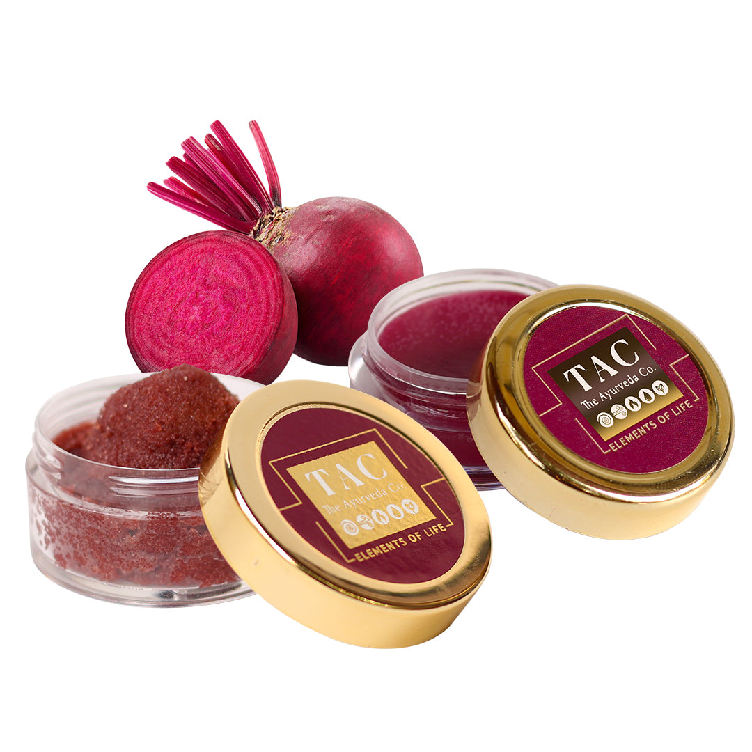 TAC Beetroot Lip Balm, 5gm : Beetroot Lip Scrub, 20gm For Lip Lightening
