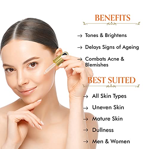 TAC 10% Natural Vitamin C Face Serum For Glowing Skin with 1% Hyaluronic Acid For Anti Aging