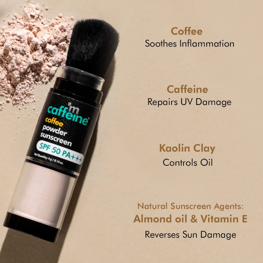 Mcaffeine Coffee Powder Sunscreen SPF 50 PA+++ -Repair UV Damage, Mattifying & Water Resistant
