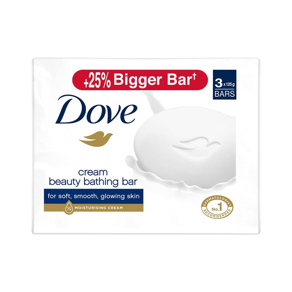 Dove Cream Beauty Bathing Bar 125 g (Combo Pack of 3)