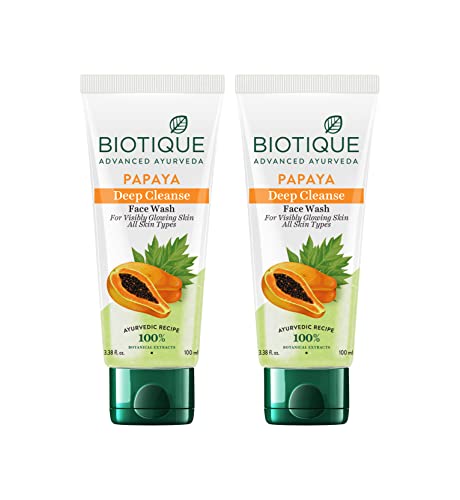 Biotique Papaya Deep Cleanse Face Wash, 100ml, Pack of 2
