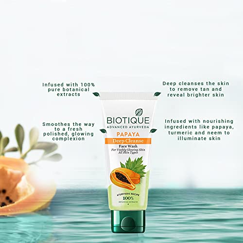 Biotique Papaya Deep Cleanse Face Wash, 100ml, Pack of 2