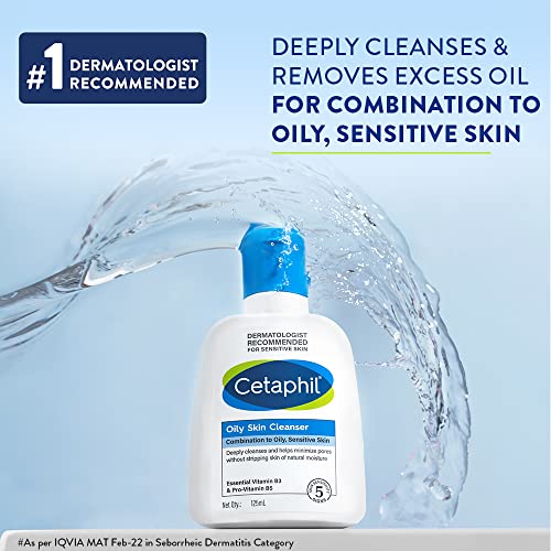 Cetaphil Oily Skin Cleanser Daily Face Wash for Oily, Acne prone Skin, Gentle Foaming