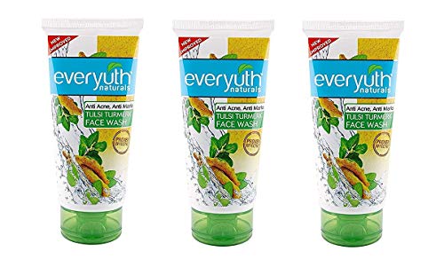 Everyuth Naturals Anti Acne | Anti Marks Tulsi Turmeric Face Wash | 50gm | Pack of 3