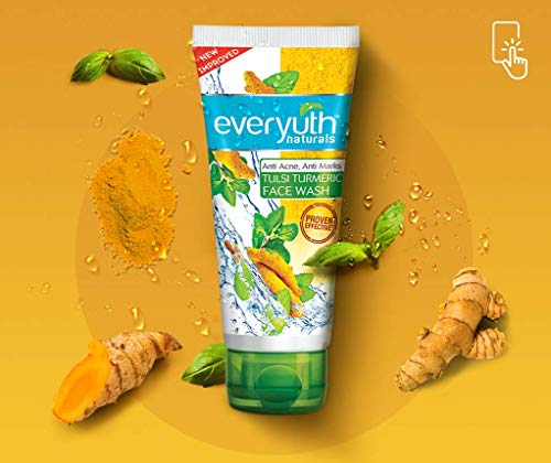 Everyuth Naturals Anti Acne | Anti Marks Tulsi Turmeric Face Wash | 50gm | Pack of 3
