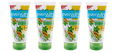 Everyuth Naturals Anti Acne, Anti Marks Tulsi Turmeric Face Wash, 50gm, Pack of 4