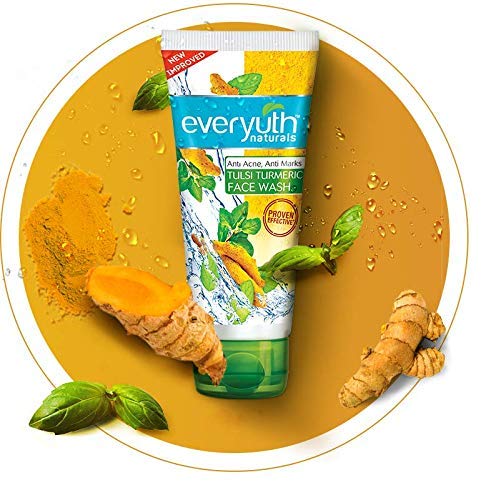 Everyuth Naturals Anti Acne, Anti Marks Tulsi Turmeric Face Wash, 50gm, Pack of 4