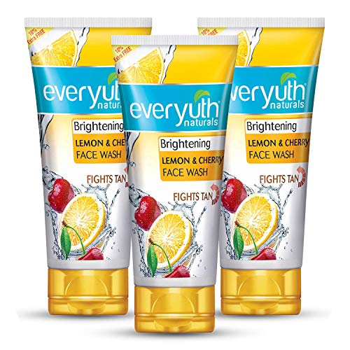 Everyuth Naturals Brightening Lemon & Cherry Face Wash | 150gm | Pack of 3