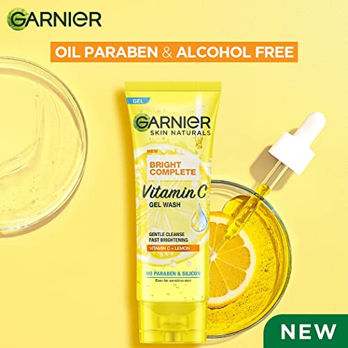 Garnier Face Wash Gel, Gentle Cleanser with Vitamin C