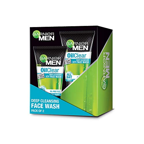 Garnier Men Face Wash | Balances Oil Level in Skin | OilClear Clay D-Tox | 100gm | Pack of 2