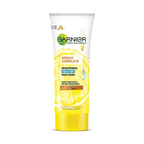Garnier Skin Naturals, Face Wash, Oil Clearing, Bright Complete Brightening Duo Action