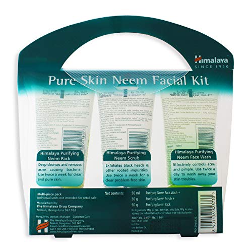 Himalaya Pure Skin Neem Facial Kit (Face Wash 50ml, Scrub 50g & Face Pack 50g)