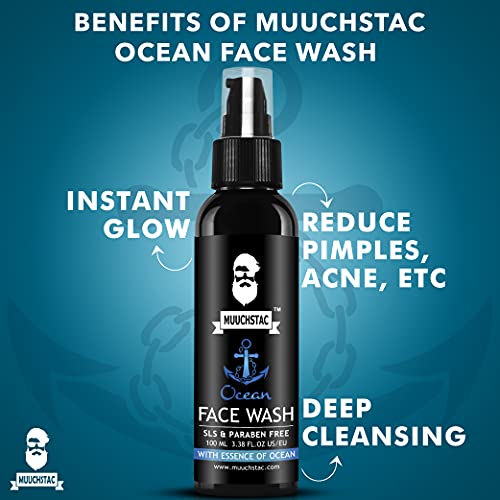 Muuchstac Ocean Face Wash for Men, 100ml (Pack of 2)