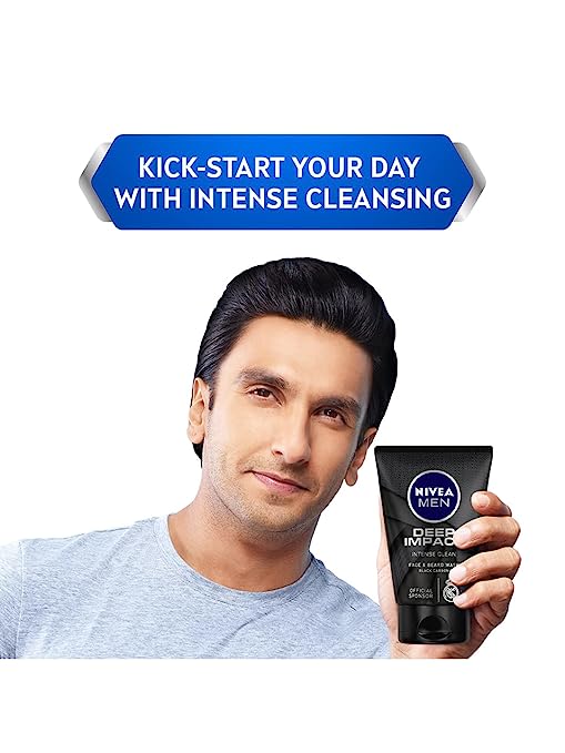Nivea Men Face Wash, Deep Impact Intense Clean, For Beard & Face