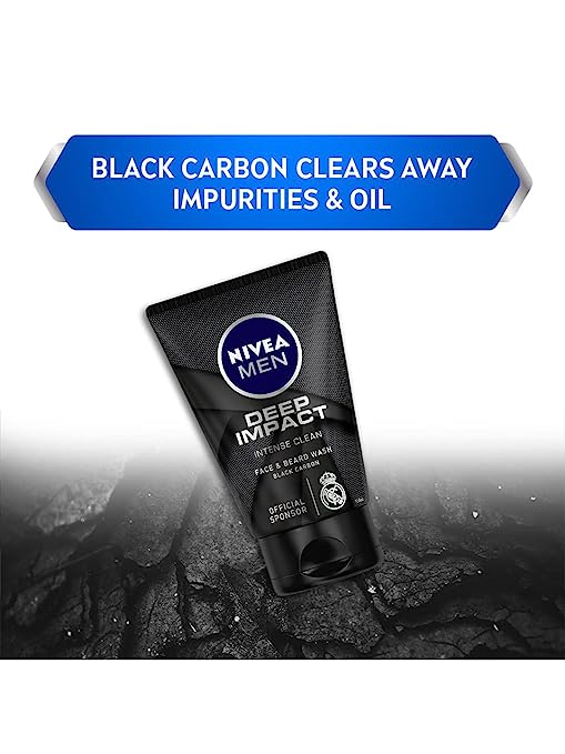 Nivea Men Face Wash, Deep Impact Intense Clean, For Beard & Face