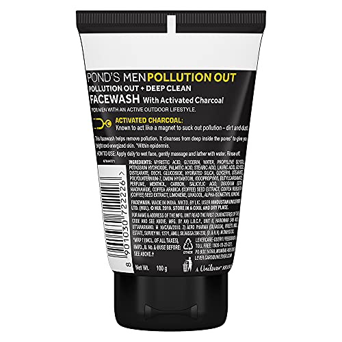 Ponds Men Pollution Out Activated Charcoal Deep Clean Face Wash