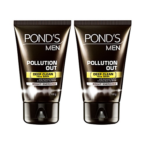Ponds Men Pollution Out Activated Charcoal Deep Clean Face Wash | 100gm (Pack of 2)