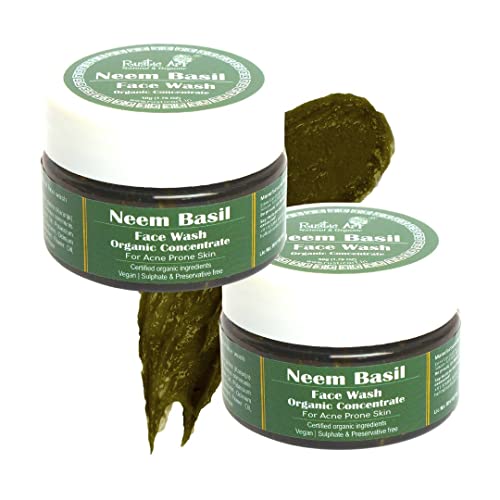 Rustic Art Organic Neem Basil Face Wash Concentrate | 50gm (Pack of 2)