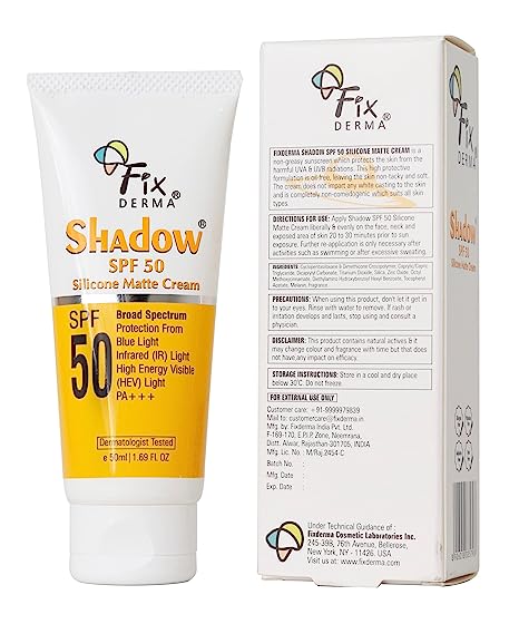 Fixderma Shadow Sunscreen SPF 50 Sunscreen Acne Prone Sun Screen Protector SPF 50 Silicone Matte