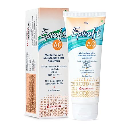 Glenmark Episoft AC Moisturizer with Sunscreen, SPF 30+, For Men and Women,