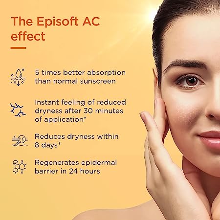 Glenmark Episoft AC Moisturizer with Sunscreen, SPF 30+, For Men and Women, 75gm, Pack of 3