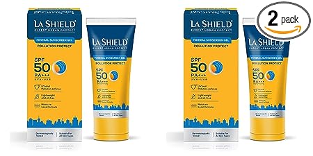 La Shield Pollution Protect Mineral Sunscreen Gel Spf 50, Pack of 2