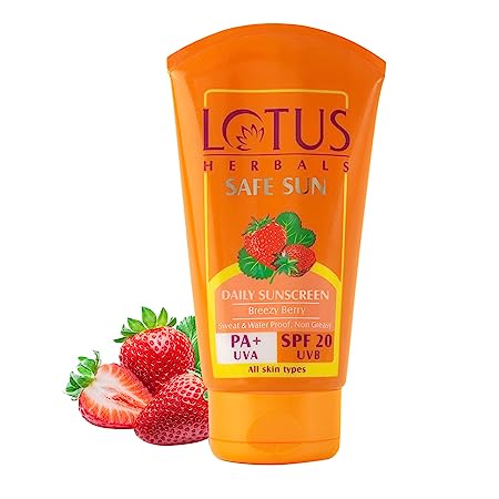 Lotus Herbals Safe Sun Sunscreen Cream Breezy Berry SPF 20 PA+