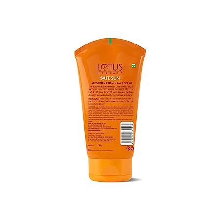Lotus Herbals Safe Sun Sunscreen Cream Breezy Berry SPF 20 PA+ Sweat & Waterproof Non-Greasy | 50gm White | Pack of 3