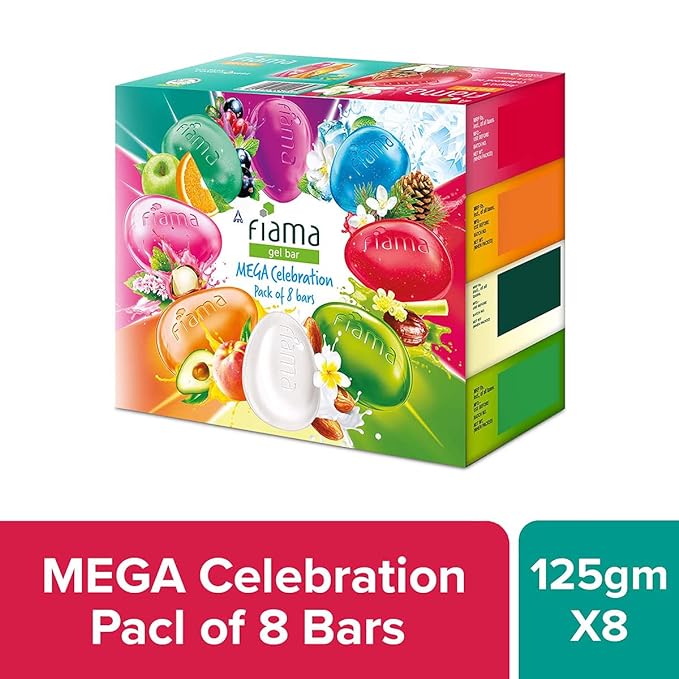 Fiama Gel Bathing Bar Mega Celebration Pack, Pack of 8