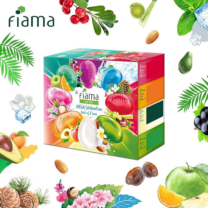 Fiama Gel Bathing Bar Mega Celebration Pack, Pack of 8