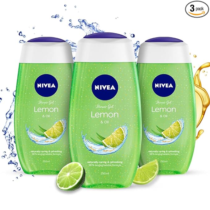 NIVEA Lemon and oil Body Wash, Pack of 3