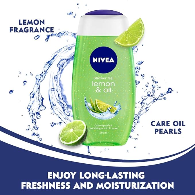 NIVEA Lemon and oil Body Wash, Pack of 3