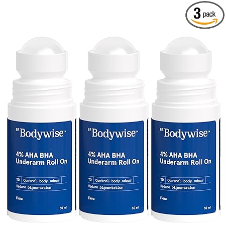 Be Bodywise 4% AHA BHA UnderArm Roll on, Pack of 3