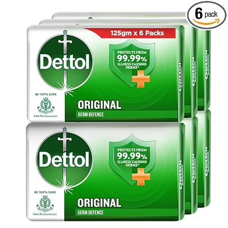Dettol Original Germ Protection Bathing Soap Bar, Pack of 6