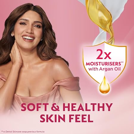 Dettol Skincare Moisturizing Beauty Bathing Soap Bar, Pack of 4