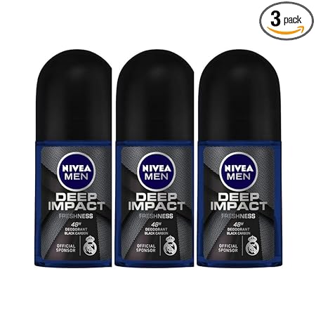 Nivea Men Deep Impact Freshness Deodorant Roll-on For Men, Pack of 3