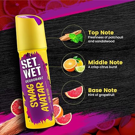 Set Wet Deodorant Spray Perfume Cool for men, Pack of 3